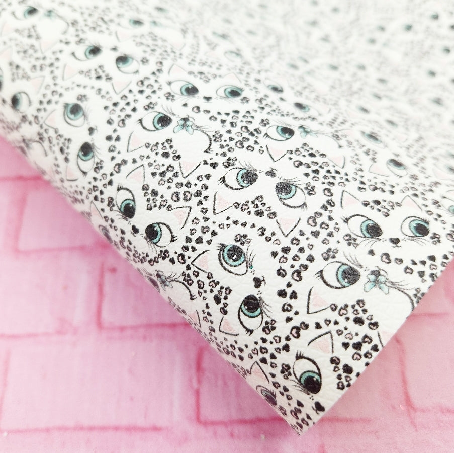 Leopard Kitty Faces Artisan Leatherette