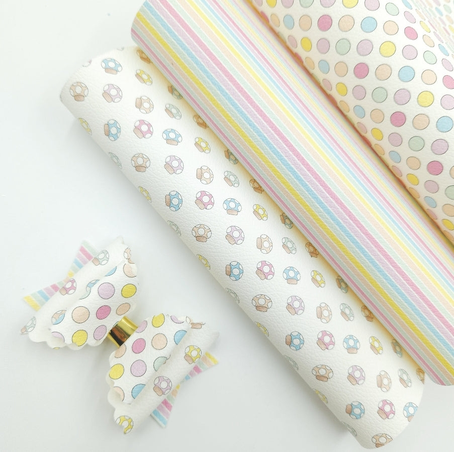 Pastel Rainbow Mushrooms & Polka Artisan Leatherette