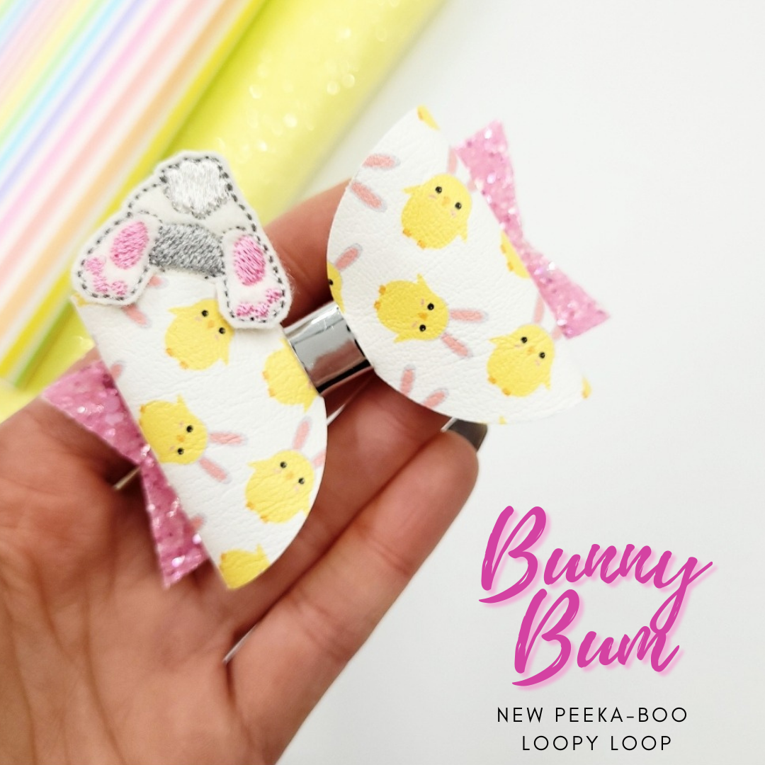 Hair Bow Peekaboo – 3 styles | Bunny bum | Chick | Bunny  | Digital Embroidery File