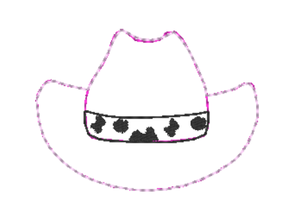 Cowgirl hat feltie 3 sizes  | Digital Embroidery File