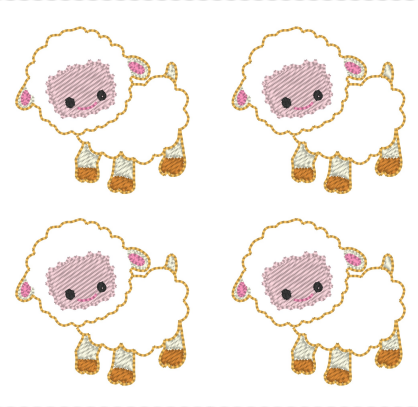 Farm sheep feltie 3 sizes | Digital Embroidery File