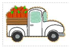 Harvest Truck feltie in 2 sizes | Digital Embroidery File