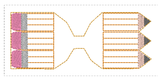 School Pencils Hair Bow Tails | Digital Embroidery File