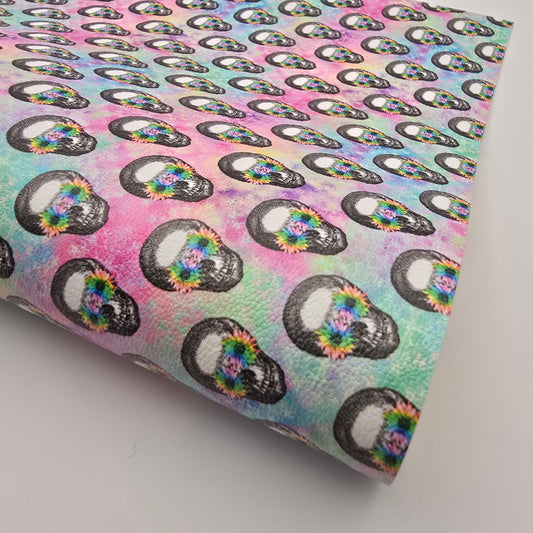 Skulls & Rainbow Sunflowers Artisan Leatherette
