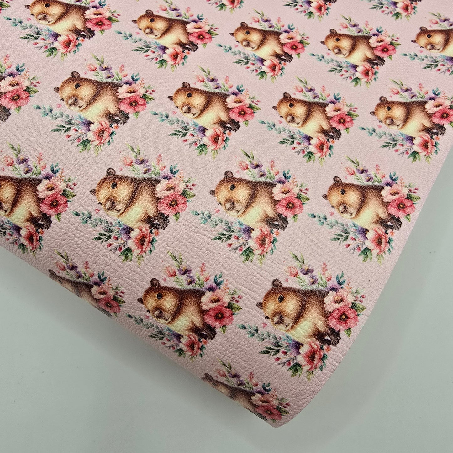 Floral Capybara Artisan Leatherette