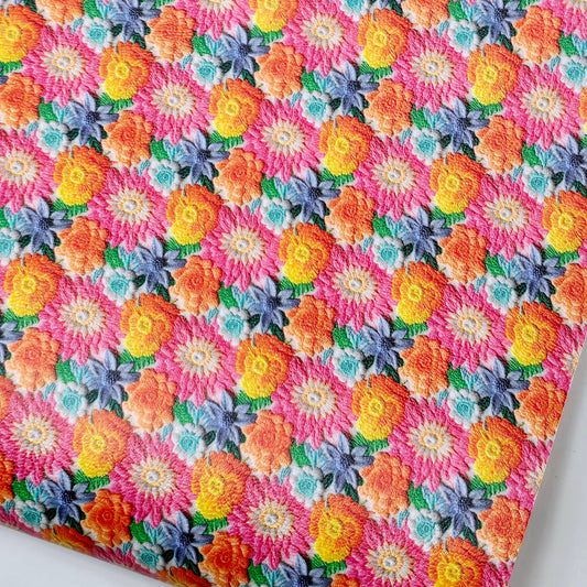 Embroidery Flowers Style 3 Artisan Leatherette