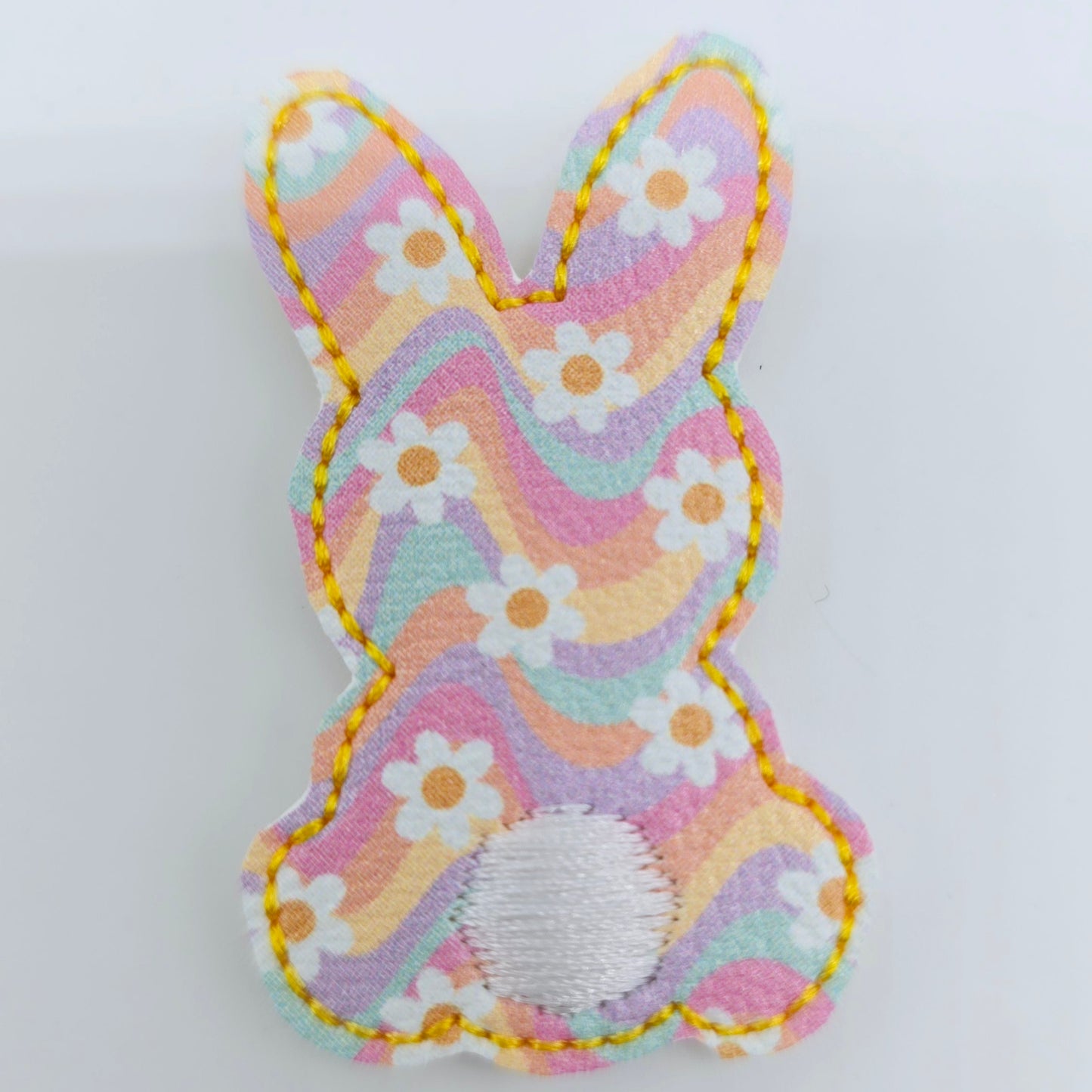 Floral Bunny Silhouette Feltie / strip of 3