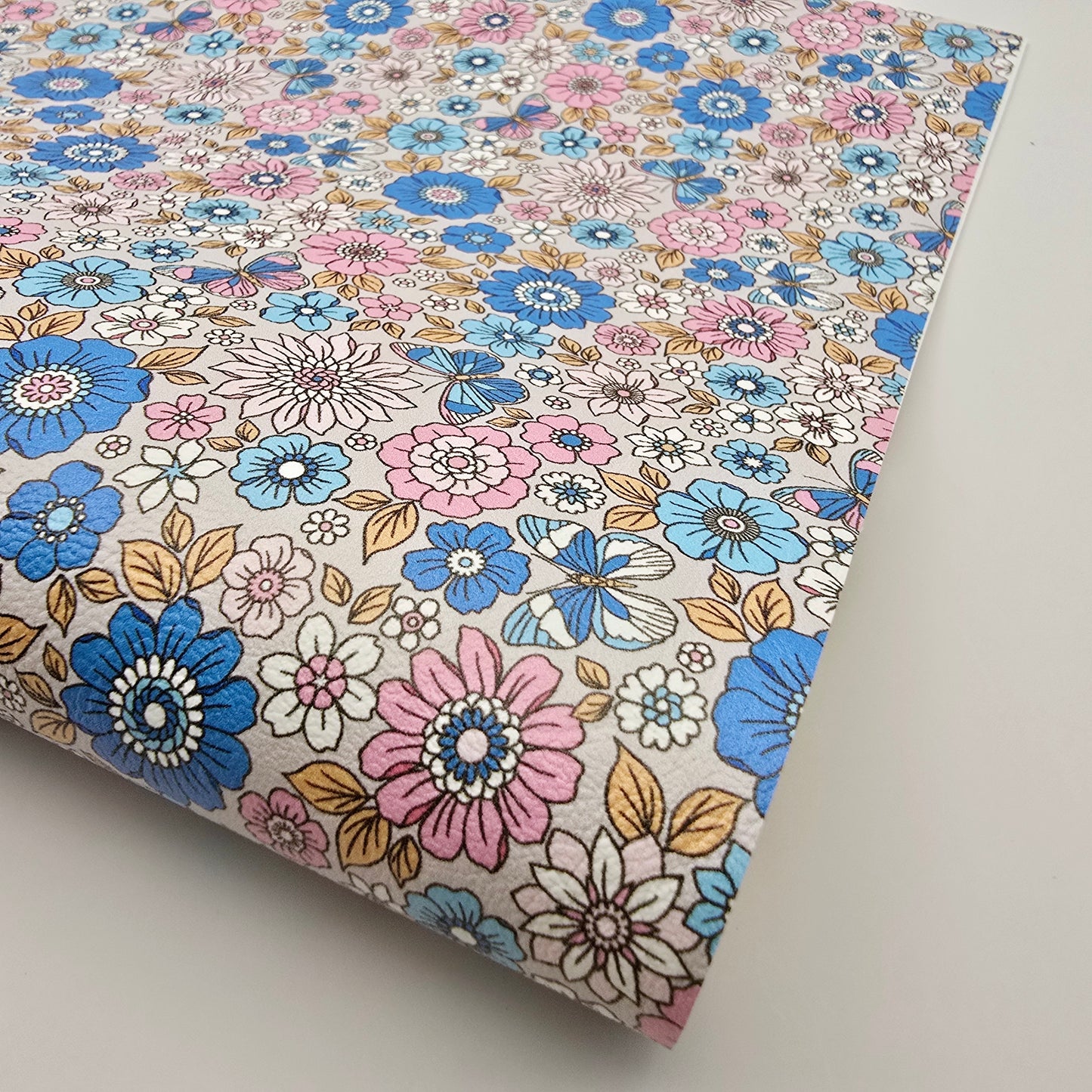 Retro Floral & Butterflies Artisan Leatherette