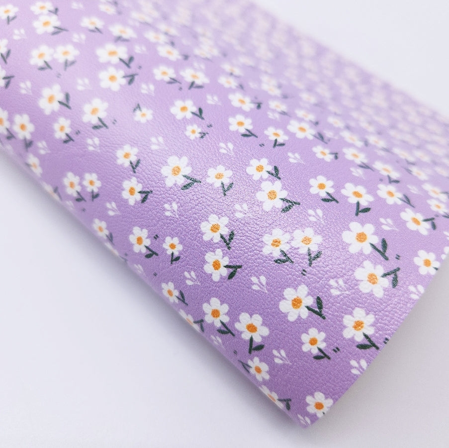 Lilac Daisies Artisan Leatherette