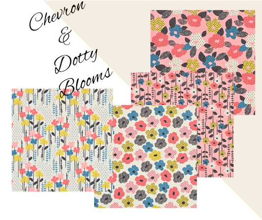 Chevron & Dotty Blooms Collection Artisan Leatherette
