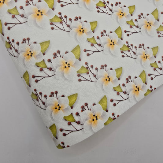 Berries & White Floral Artisan Leatherette