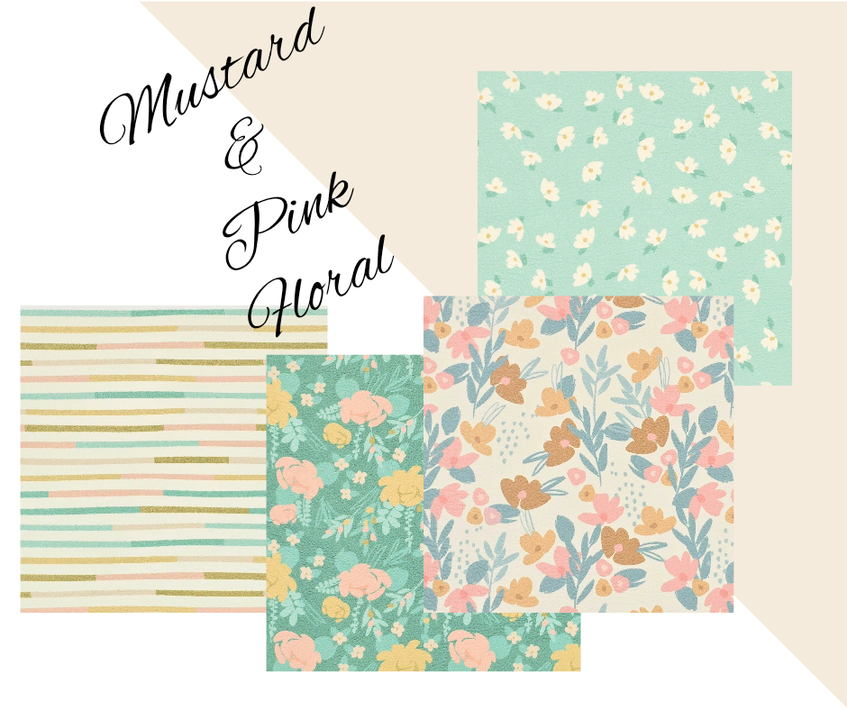 Mustard & Pink Floral Collection Artisan Leatherette