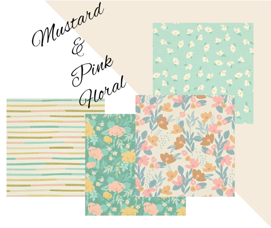 Mustard & Pink Floral Collection Artisan Leatherette