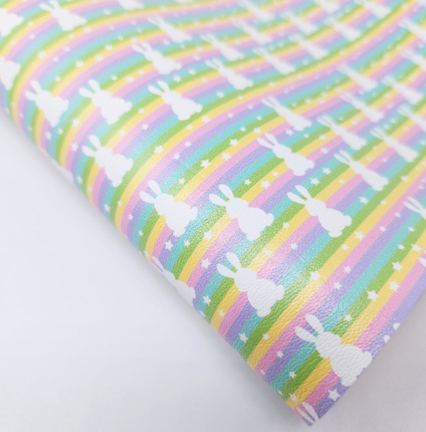 Rainbow Bunny Stripes Artisan Leatherette