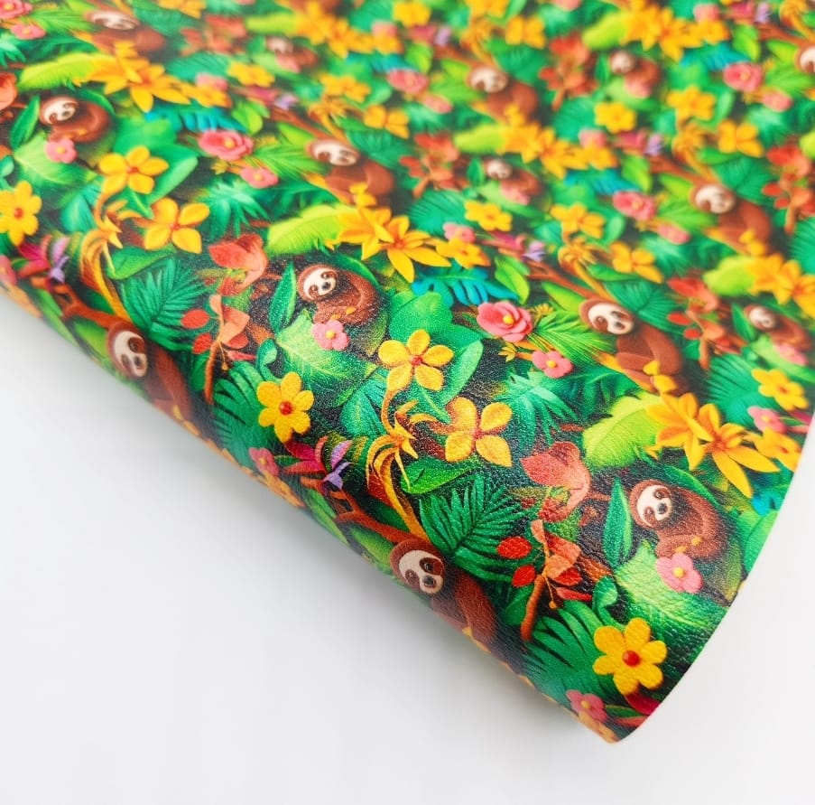 3D Jungle Sloth Artisan Leatherette