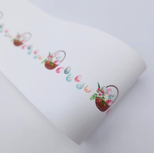 Easter Baskets Leatherette Fabric Roll