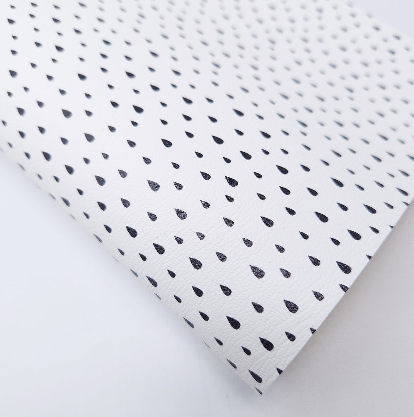 Monochrome Raindrops Artisan Leatherette