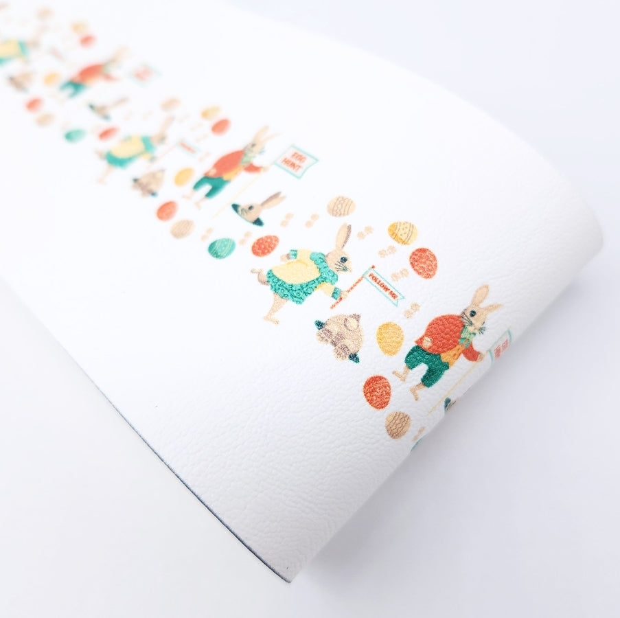 Bunny Fun Leatherette Fabric Roll