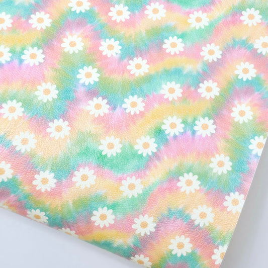 Tie Dye Daisies Artisan Leatherette