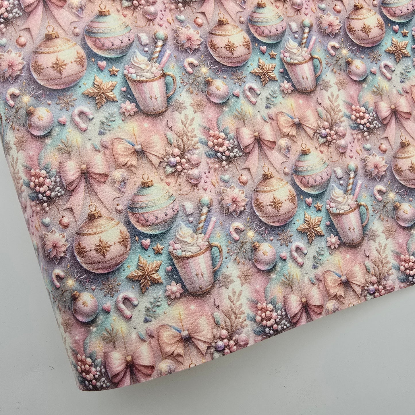 Pastel Pink Christmas Artisan Leatherette