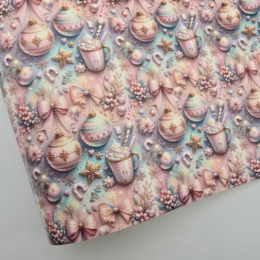 Pastel Pink Christmas Artisan Leatherette