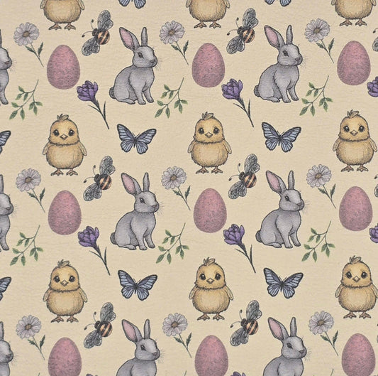 Bunnies Easter Garden Artisan Leatherette