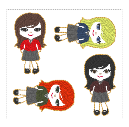 Schoolgirl feltie | Digital Embroidery File