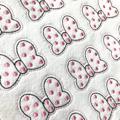 Spotty Bow Felties - strip of 3