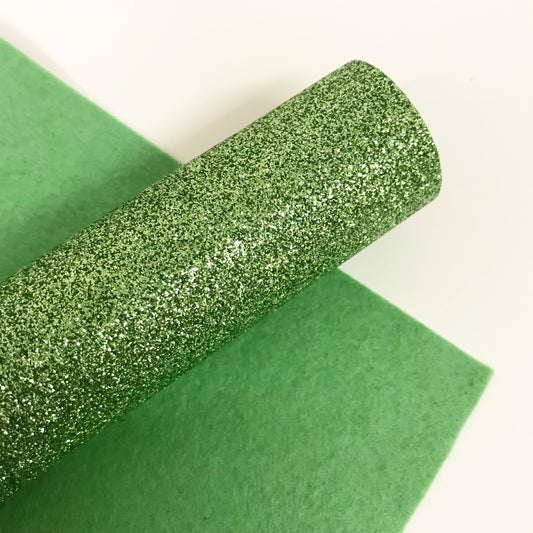 Apple Green Glitter Felt