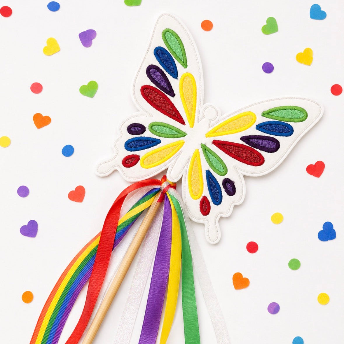 PRIDE Rainbow Butterfly Wand