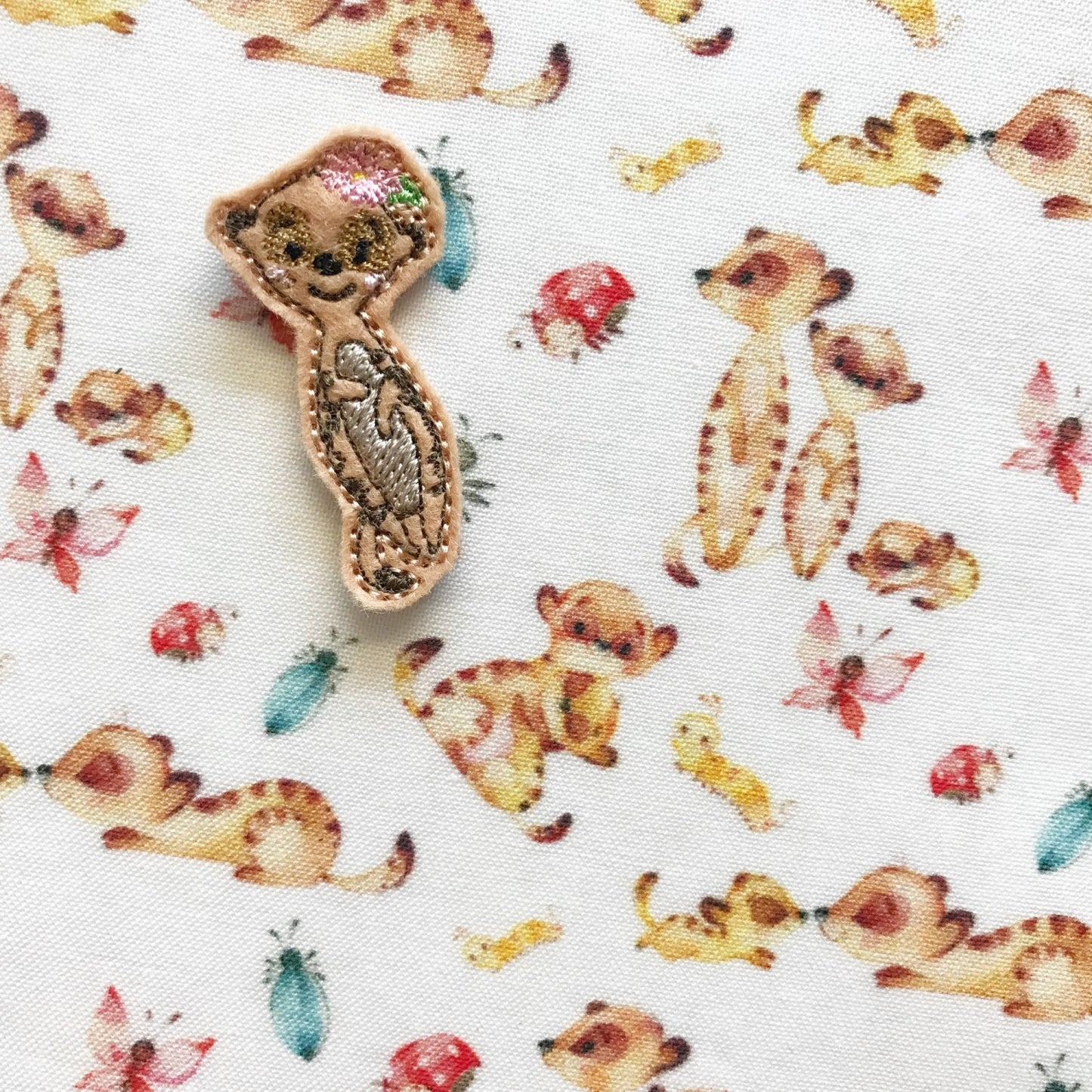 Daisy Meerkat Feltie / strip of 3