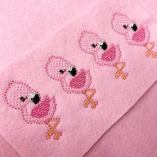 Florence Flamingo Feltie / strip of 3