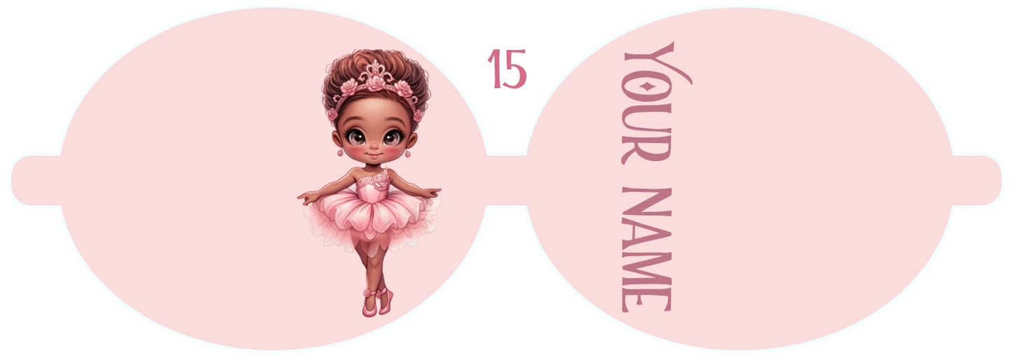 Personalised Ballet Dancer | Printed Leatherette Bow Loops