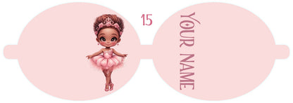 Personalised Ballet Dancer | Printed Leatherette Bow Loops