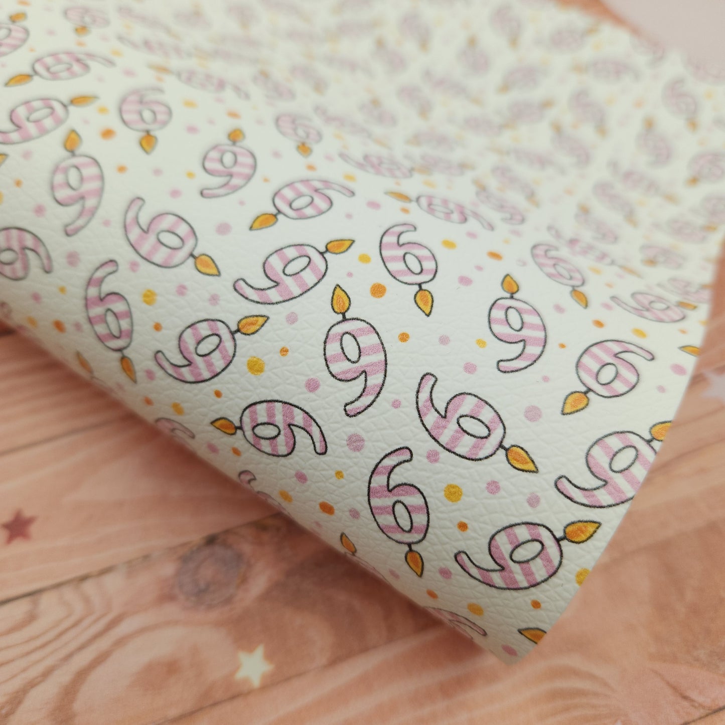 Birthday Candle Numbers Artisan Leatherette - Pink