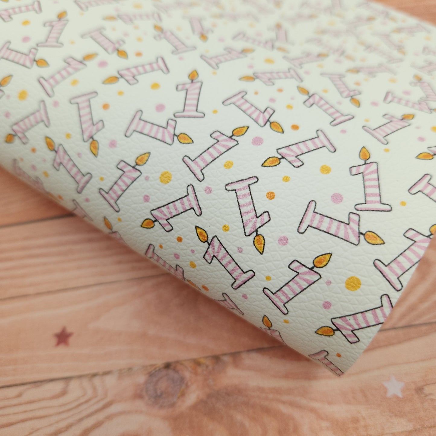 Birthday Candle Numbers Artisan Leatherette - Pink