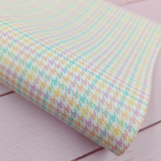 Dogtooth Pastel Rainbow Artisan Leatherette