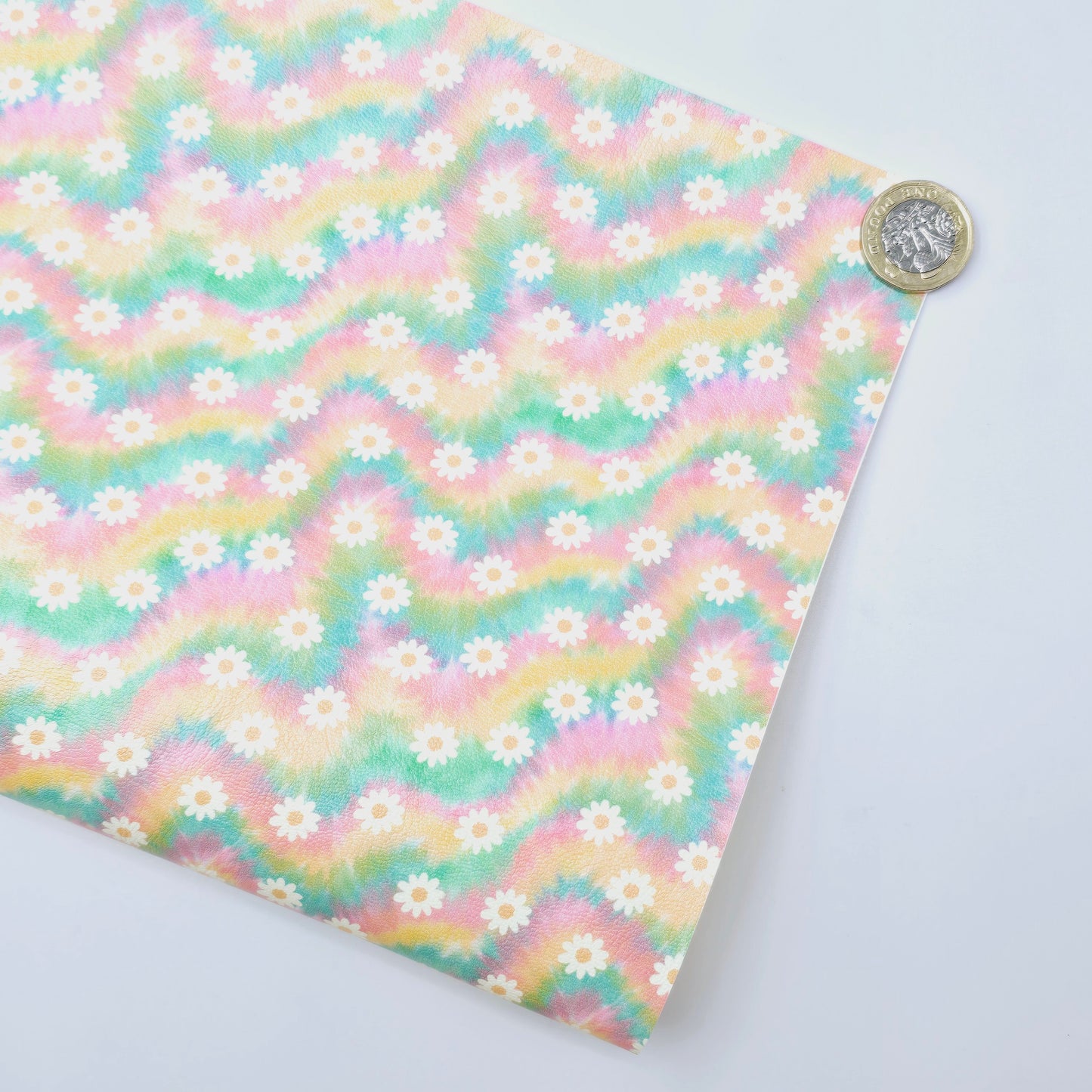 Tie Dye Daisies Artisan Leatherette