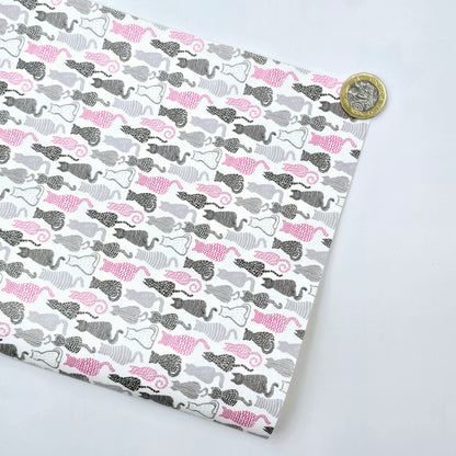 Kitten patterned Silhouettes Artisan Leatherette