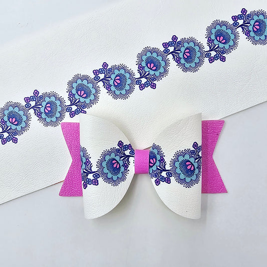 Dotty Blue Floral Fabric Roll