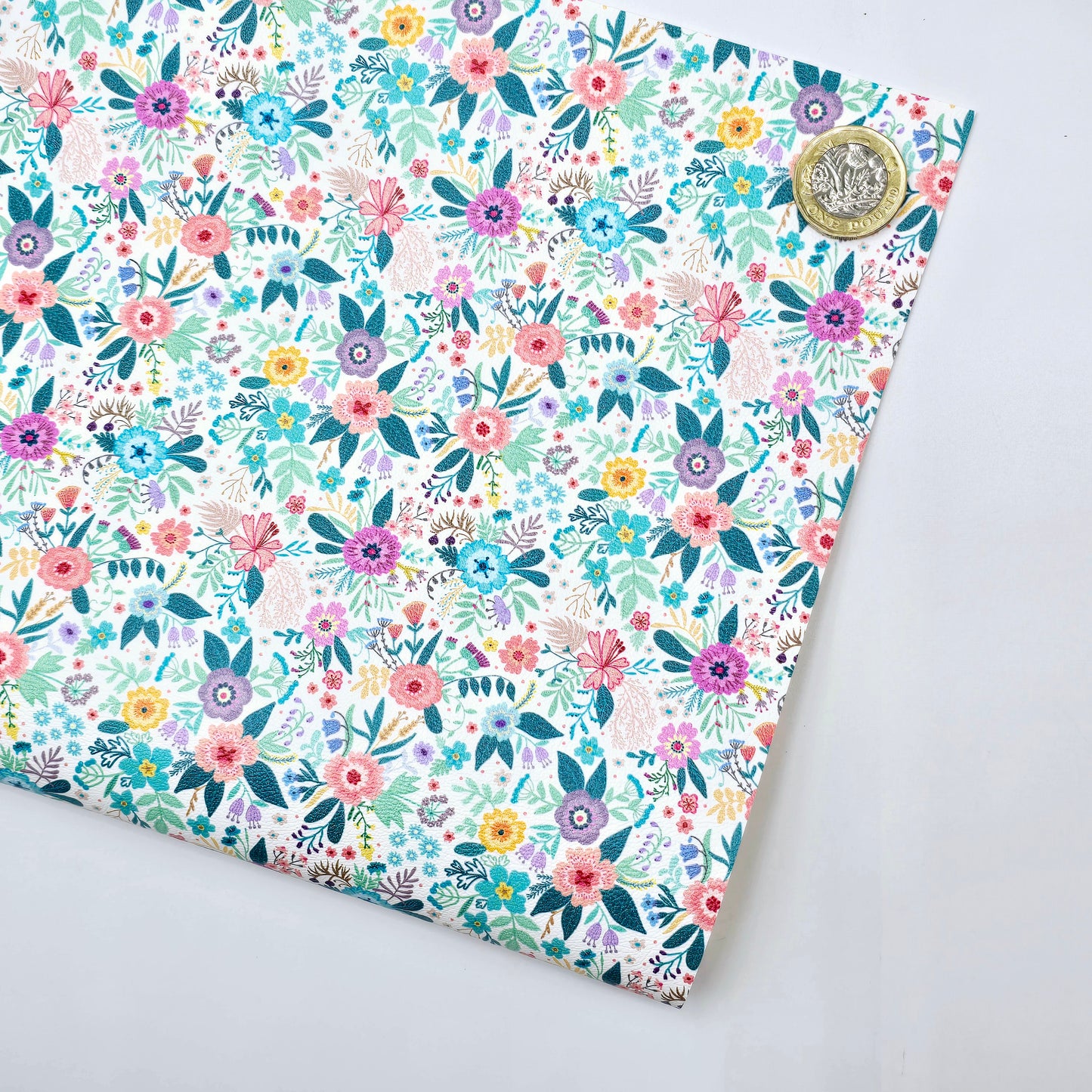 Floral Blue Haze Artisan Leatherette