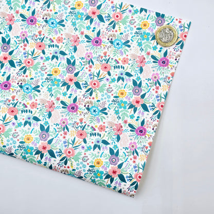 Floral Blue Haze Artisan Leatherette