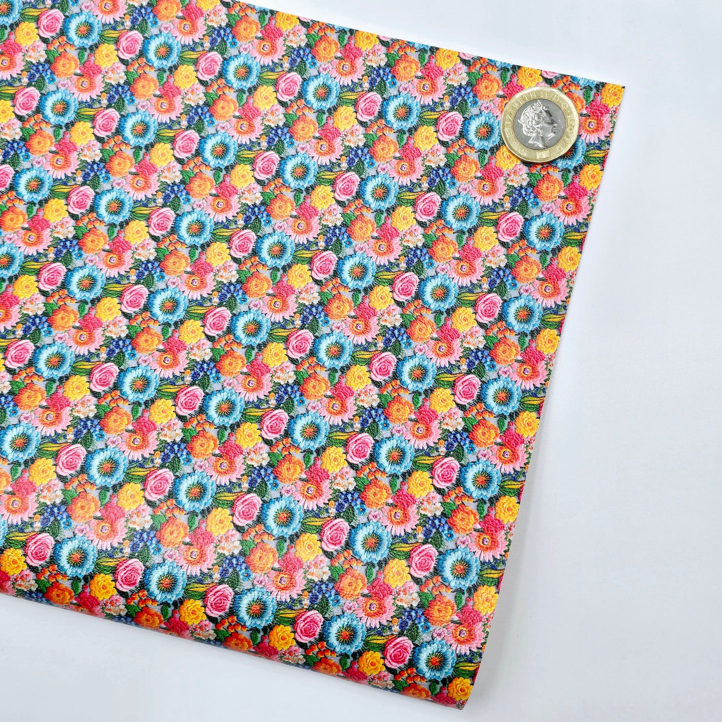 Embroidery Flowers Style 1 Artisan Leatherette