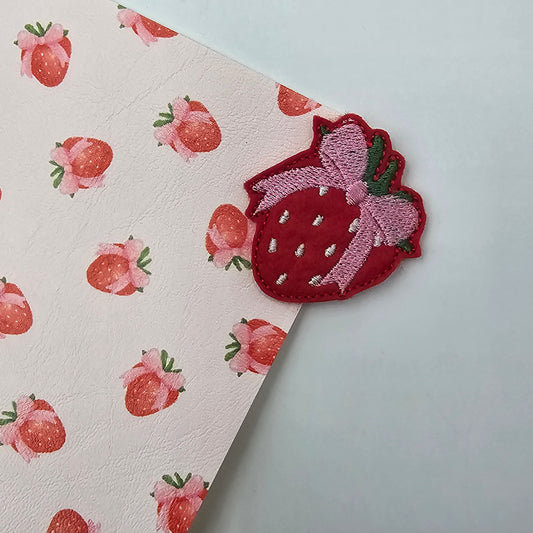 Strawberry Bow Felties - Strips of 3