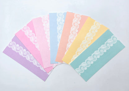 White Lace on Pinky Peach Fabric Roll