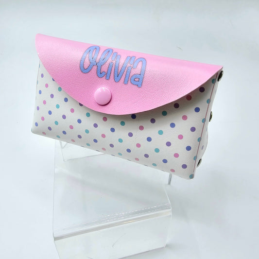 Pastel Dotty Personalised Mini Clutch