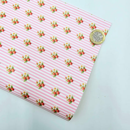 Strawberry Stripe Artisan Leatherette