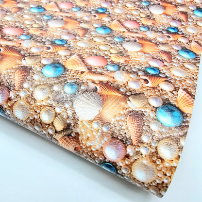 3D Seashells and Pearls Style 1 Artisan Leatherette