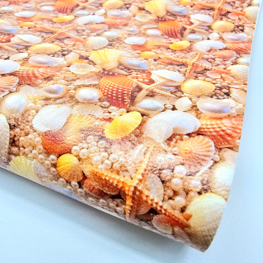 3D Seashells and Pearls Style 2 Artisan Leatherette