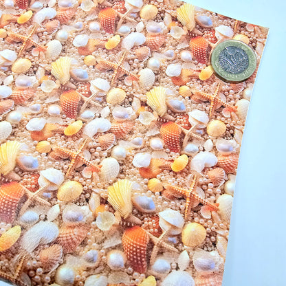 3D Seashells and Pearls Style 2 Artisan Leatherette